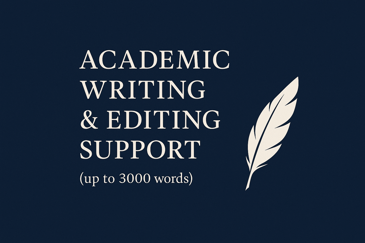 Academic Writing & Editing Support - Navy with Feather (Readable)